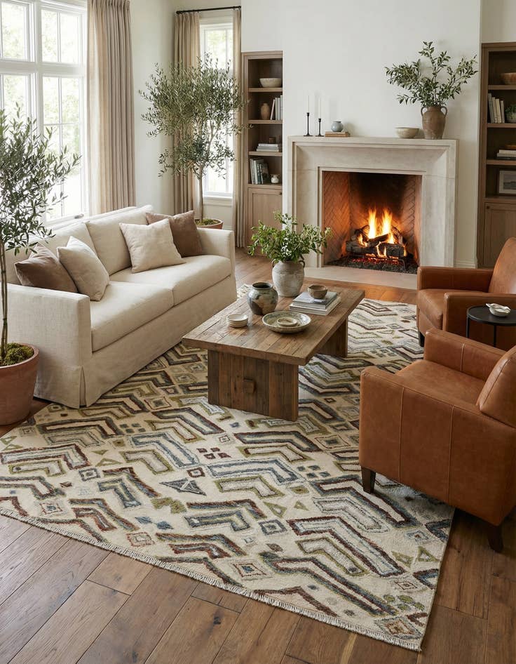 Detail image of 8' 3 x 10' 4  Hand Knotted Darya Wool Rug