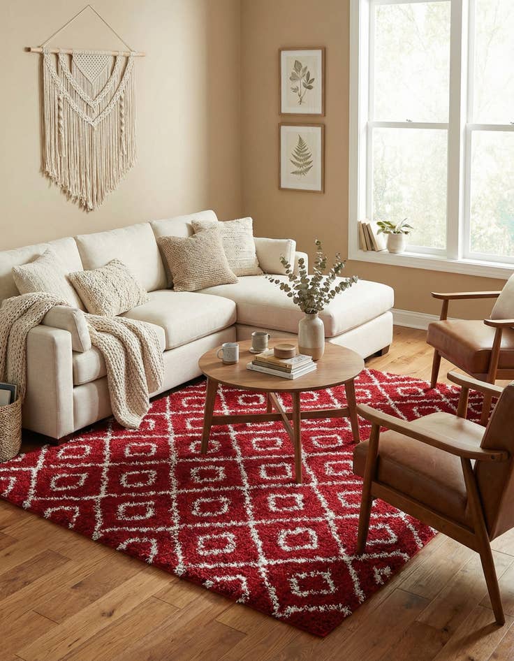 Detail image of  7' 10 x 10' Lattice Shag Rug