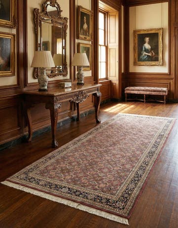 5' 1 x 10' 4 Hand Knotted Farahan Wool Runner Rug