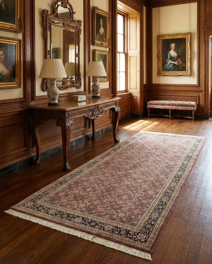 Detail image of 5' 1 x 10' 4 Hand Knotted Farahan Wool Runner Rug