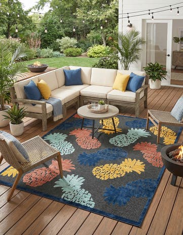 Black Easy-Clean Belize Indoor / Outdoor Rug