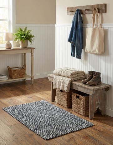 2' x 3' 1 Handmade Tweed Braided Jute Rug