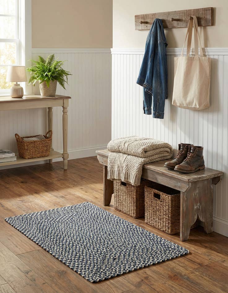 Detail image of 2' x 3' 1  Hand Tweed Braided Jute Rug