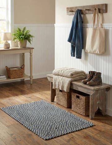 2' x 3' 1 Handmade Tweed Braided Jute Rug