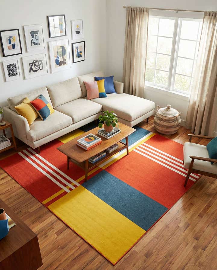 10' x 10' Easy-Clean Modern Indoor / Outdoor Square Rug