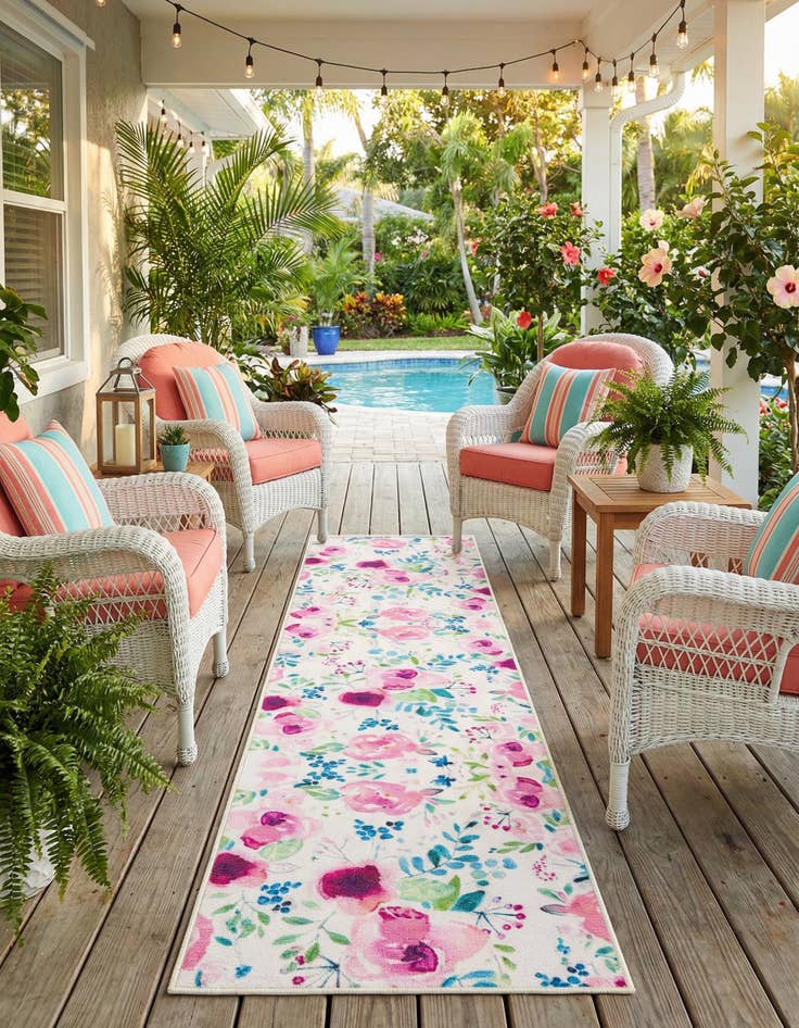 Detail image of 2' x 8'  Washable Jill Zarin Caribbean Indoor / Outdoor Runner Rug