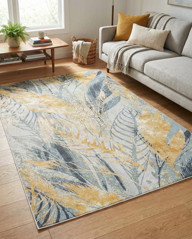 Detail image of 6' x 9' Easy-Clean Botanical Indoor / Outdoor Rug