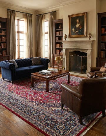 9' 9 x 12' 10 Hand Knotted Kashmar Persian Wool Rug