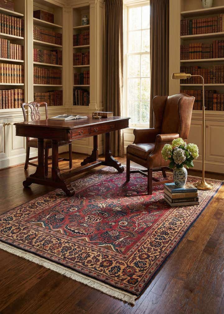 4' 6 x 6' 7 Kashan Wool Rug