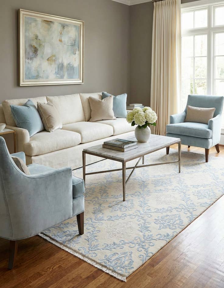 Detail image of  6' 7 x 9' 9  Hand Knotted Darya Wool Rug