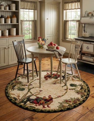 4' x 4' Pastoral Round Rug