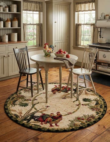 4' x 4' Pastoral Round Rug