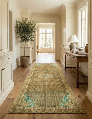 4' 4 x 10' 8 Hand Knotted Ultra Vintage Persian Wool Runner Rug