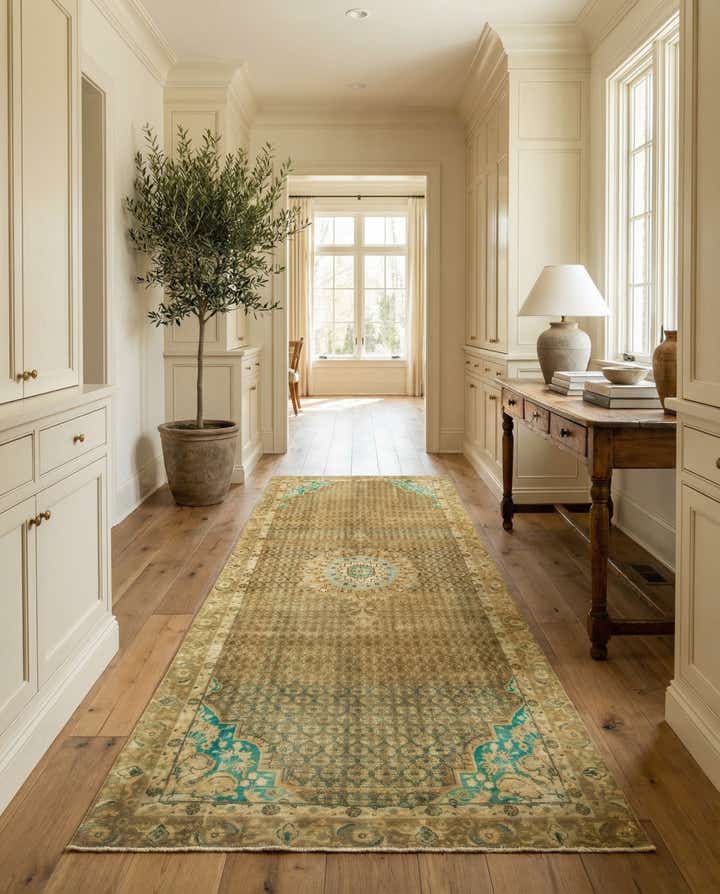 4' 4 x 10' 8 Hand Knotted Ultra Vintage Persian Wool Runner Rug