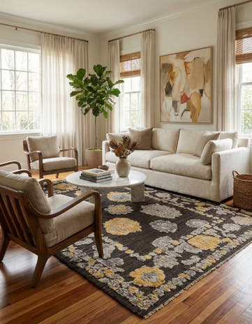 8' x 10' 3 Hand Knotted Oushak Wool Rug