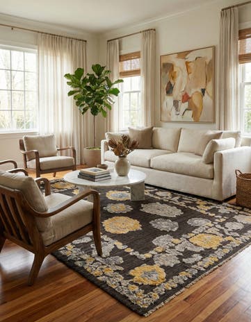 8' x 10' 3 Hand Knotted Oushak Wool Rug