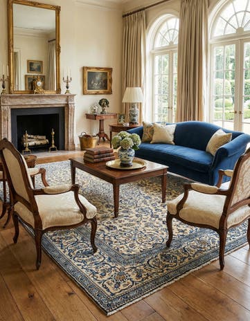 6' 3 x 9' 9 Kashan Wool Rug