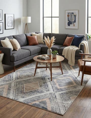 Gray Cream Caspian Rug