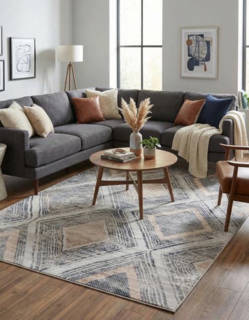Gray Cream Caspian Rug