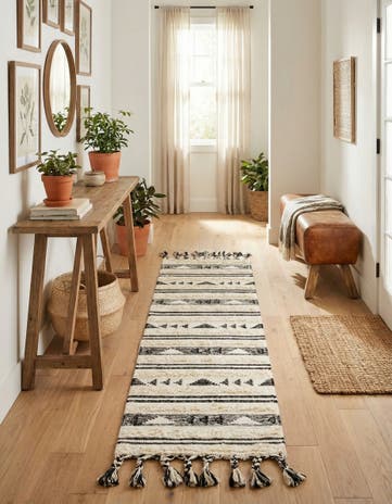 Charcoal Hand Woven Arizona Wool Runner Rug