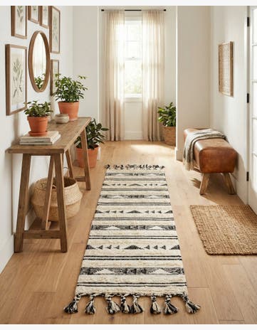 Charcoal Hand Woven Arizona Wool Runner Rug