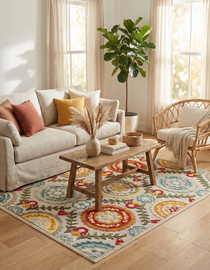 Detail image of 5' 3 x 8'  Washable Casablanca Indoor / Outdoor Rug