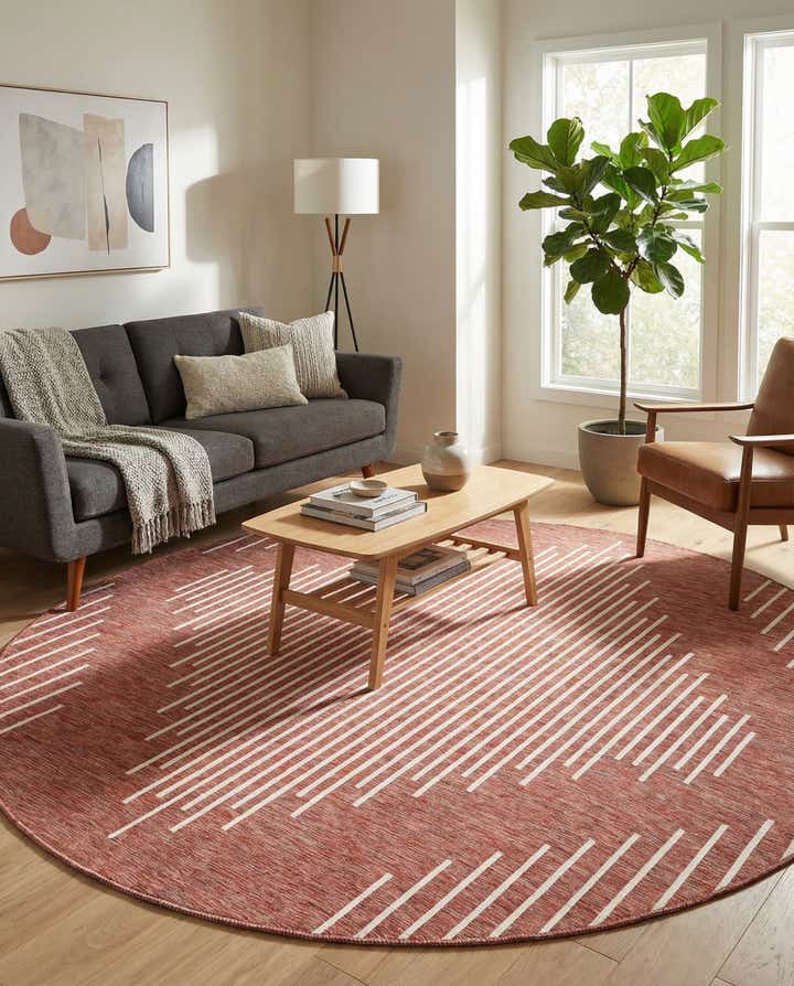 10' 8 x 10' 8 Easy-Clean Modern Indoor / Outdoor Round Rug