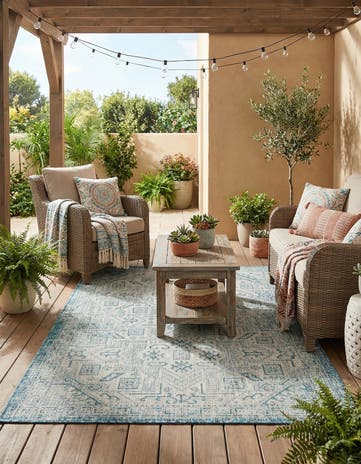 4' x 6' Easy-Clean Aztec Indoor / Outdoor Rug