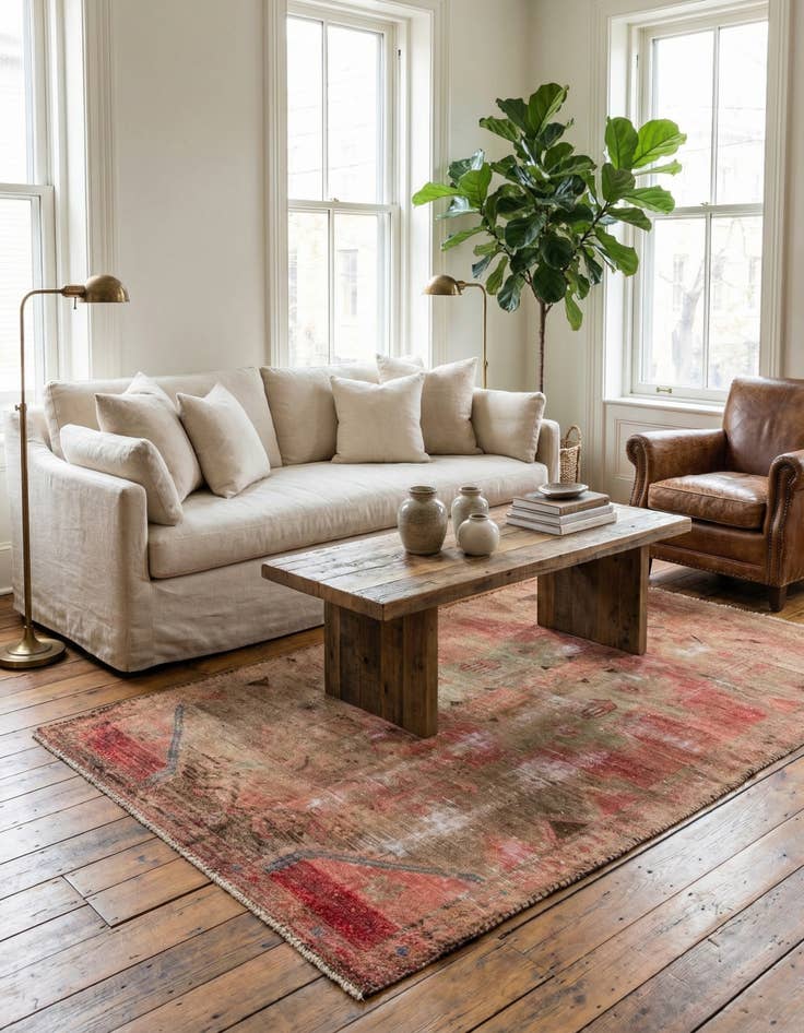 Detail image of 3' 7 x 7' 3  Hand Knotted Ultra Vintage Persian Wool Runner Rug