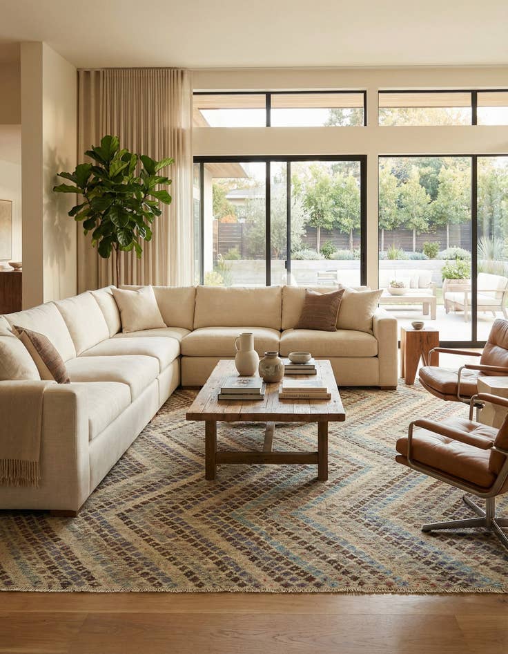 Detail image of  10' 6 x 12' 7  Hand Woven Kilim Modern Wool Rug