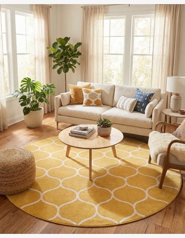 7' 10 x 7' 10 Trellis Frieze Round Rug