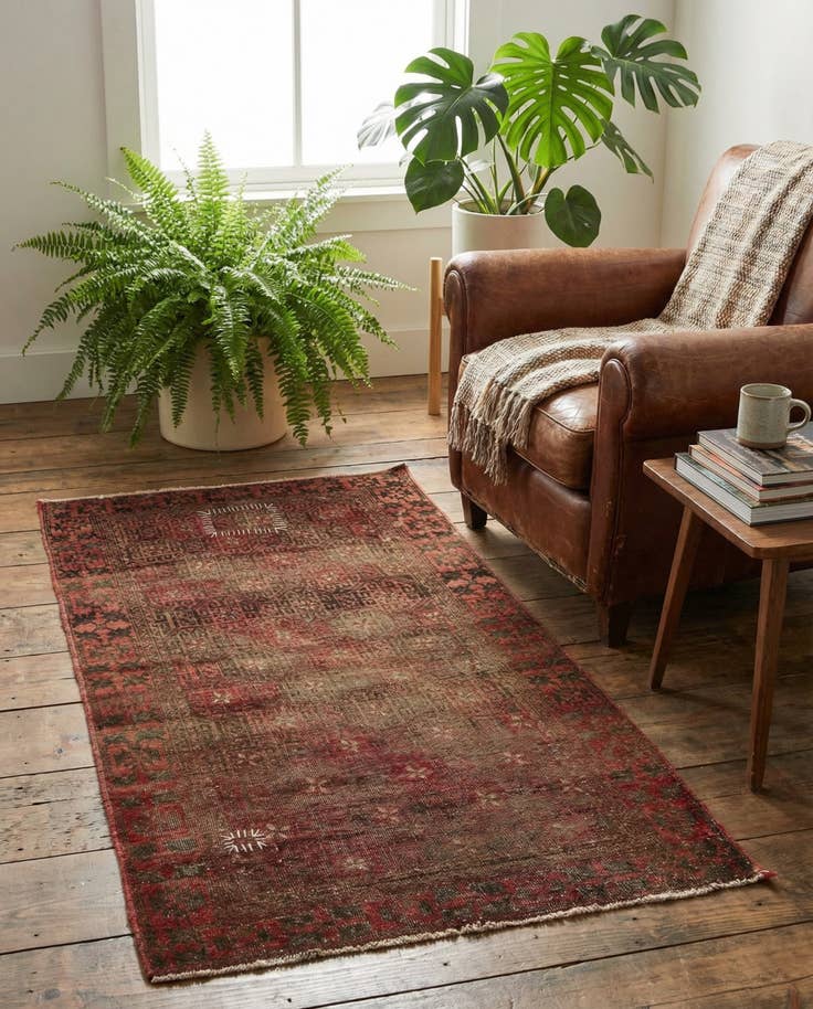 Detail image of 2' 4 x 4' 9 Hand Knotted Ultra Vintage Persian Wool Runner Rug