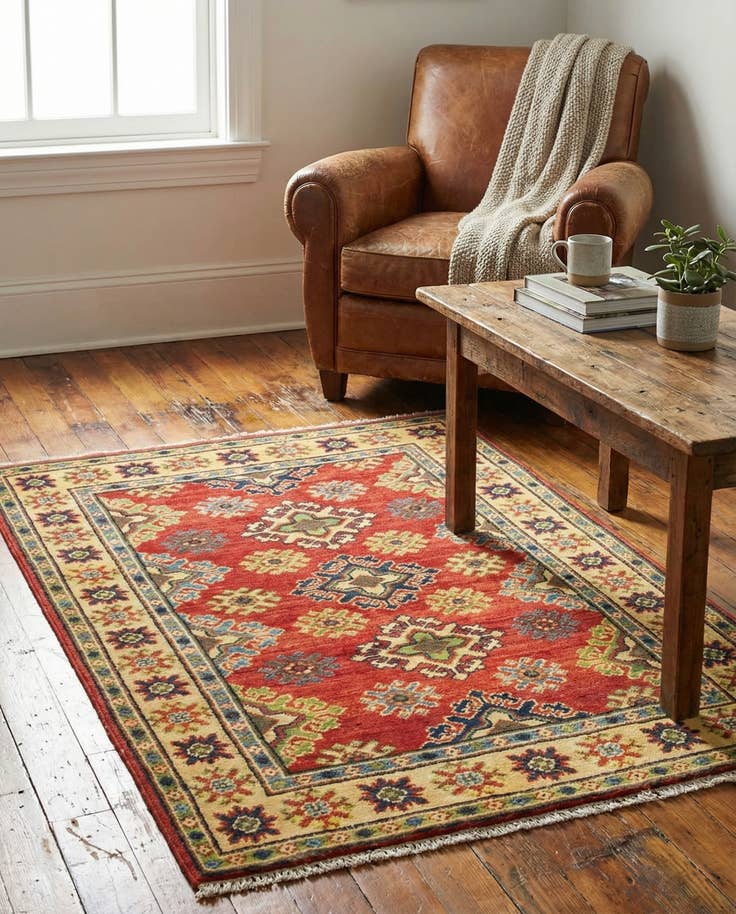 Detail image of 2' 7 x 3' 11 Hand Knotted Kazak Rug
