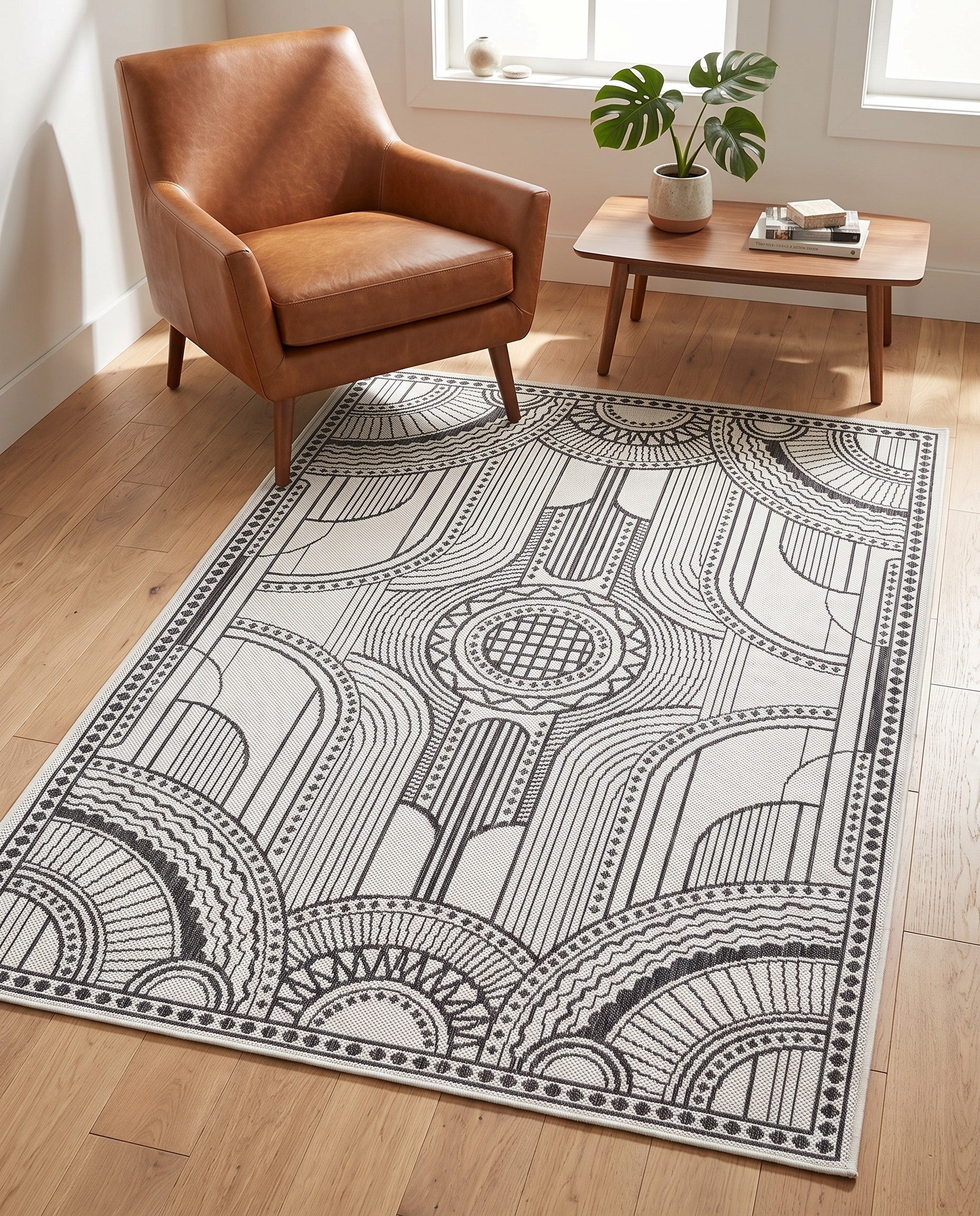 4' x 6' Easy-Clean Traditional Indoor / Outdoor Rug