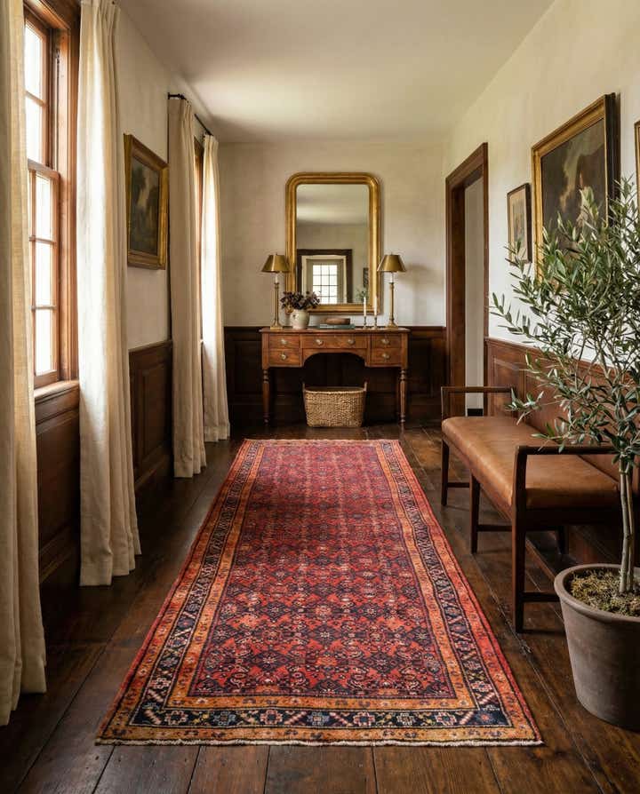 3' 10 x 12' 10 Hamedan Runner Rug