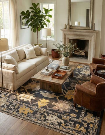 8' 1 x 9' Hand Knotted Oushak Wool Rug