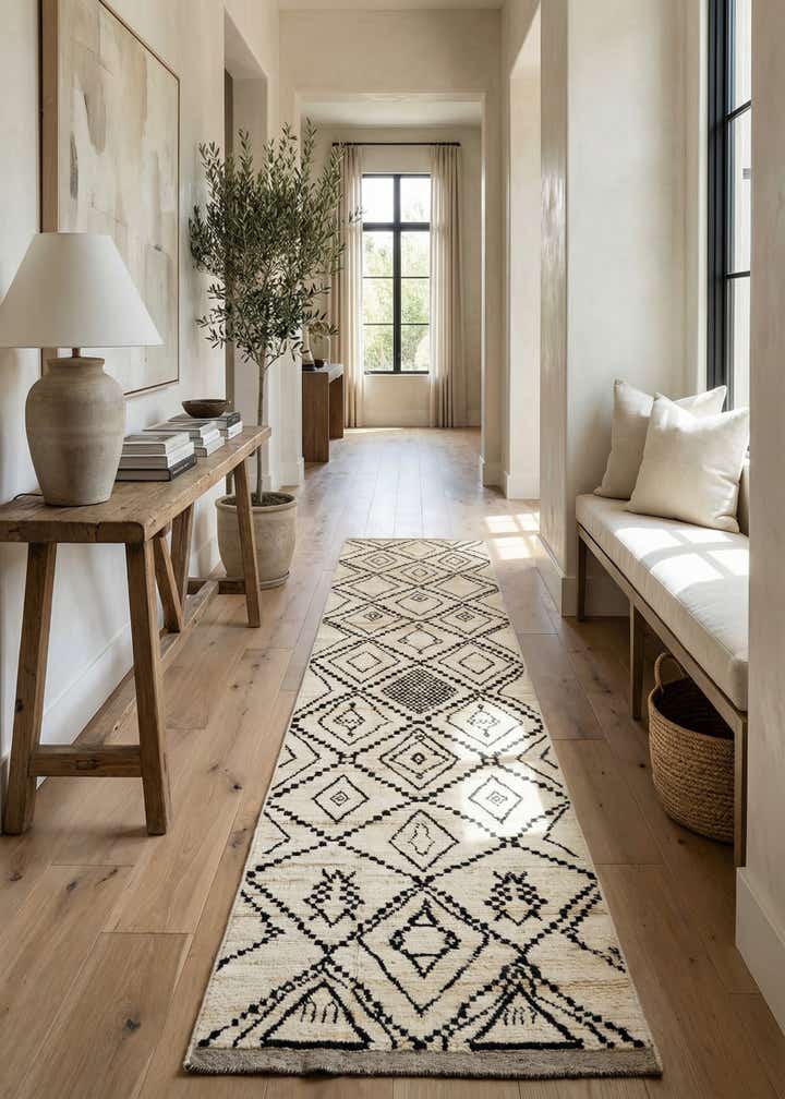 3' 1 x 15' 10 Hand Knotted Moroccan Wool Runner Rug