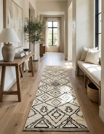 3' 1 x 15' 10 Hand Knotted Moroccan Wool Runner Rug