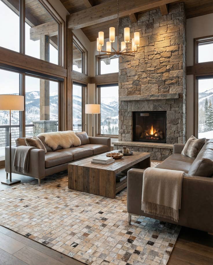 Detail image of 5' 2 x 7' 5 Cowhide Stocks Rug