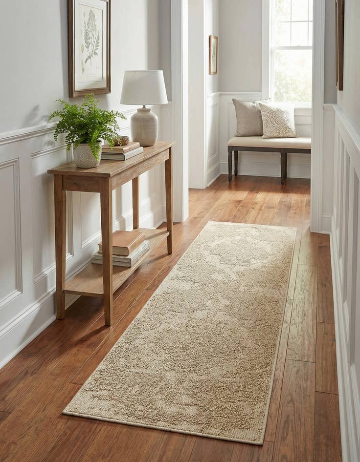 Detail image of 2' x 6' 1  Washable Traditional Indoor / Outdoor Runner Rug