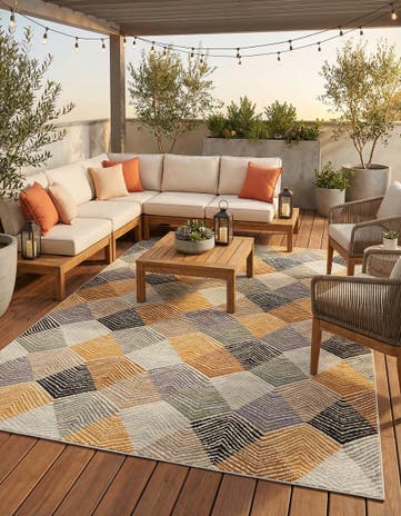 7' 10 x 10' Easy-Clean Modern Indoor / Outdoor Rug