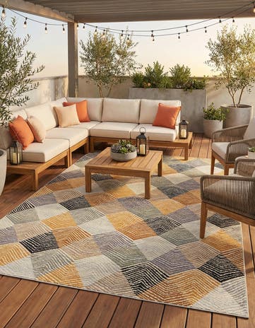 7' 10 x 10' Easy-Clean Modern Indoor / Outdoor Rug