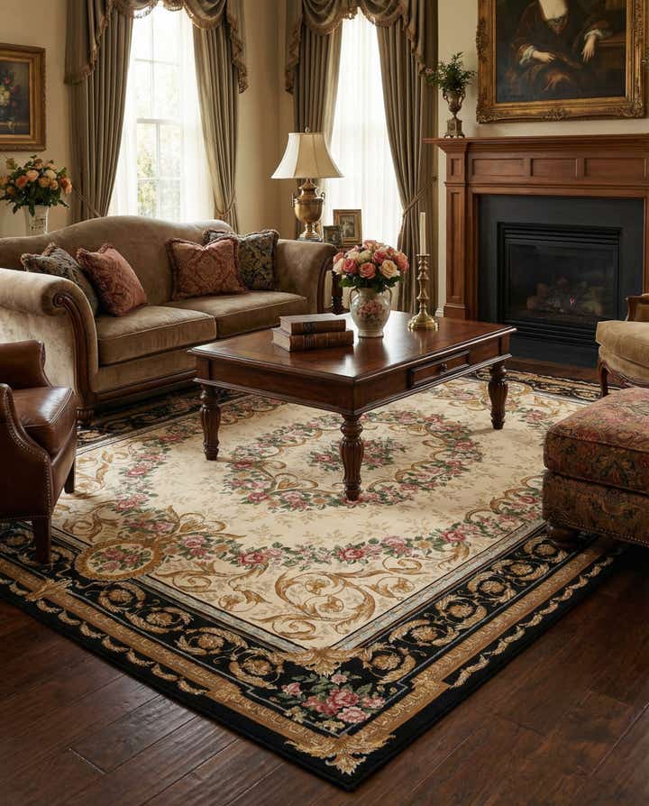 9' x 12' Easy-Clean Traditional Indoor / Outdoor Rug