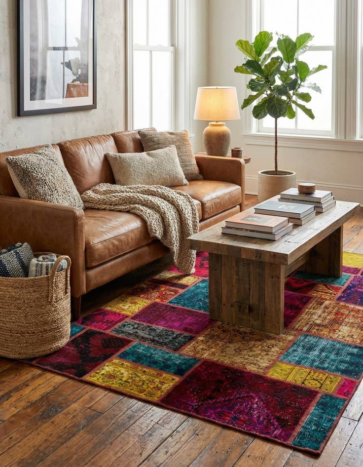 Detail image of 5' 7 x 8' Hand Knotted Ultra Vintage Persian Wool Rug