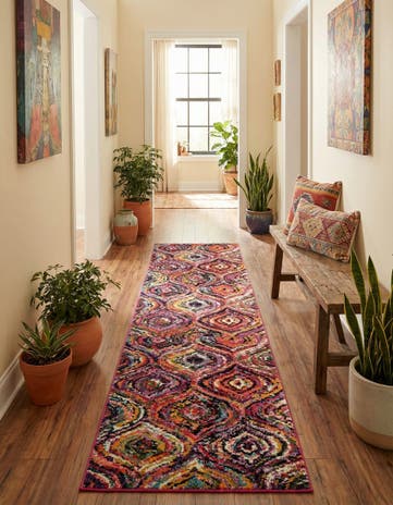 Washable Hyacinth Runner Rug