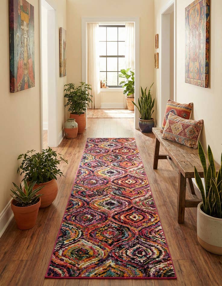 Detail image of 2' 7 x 10'  Washable Casablanca Runner Rug