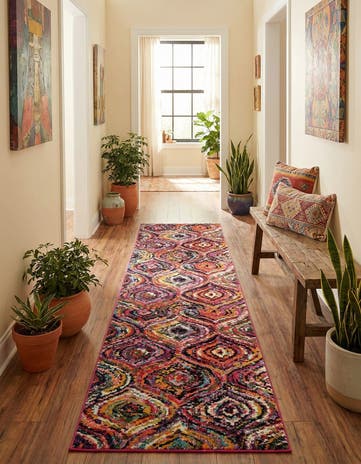 Washable Hyacinth Runner Rug
