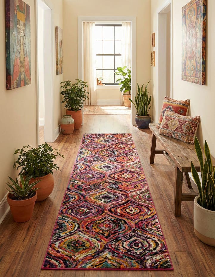2' 7 x 10' Washable Hyacinth Runner Rug