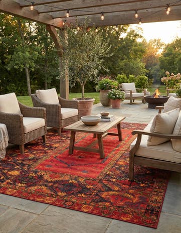 10' x 14' Easy-Clean Tribal Indoor / Outdoor Rug