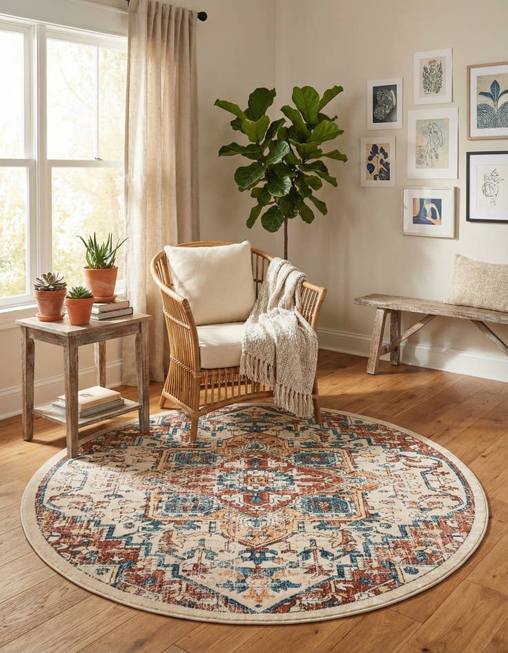 Detail image of 5' 3 x 5' 3 Stockholm Round Rug